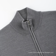 20ALM010High quality mens wool sweater zip men knitted cardigan long sleeve turtleneck stand collar  sweater